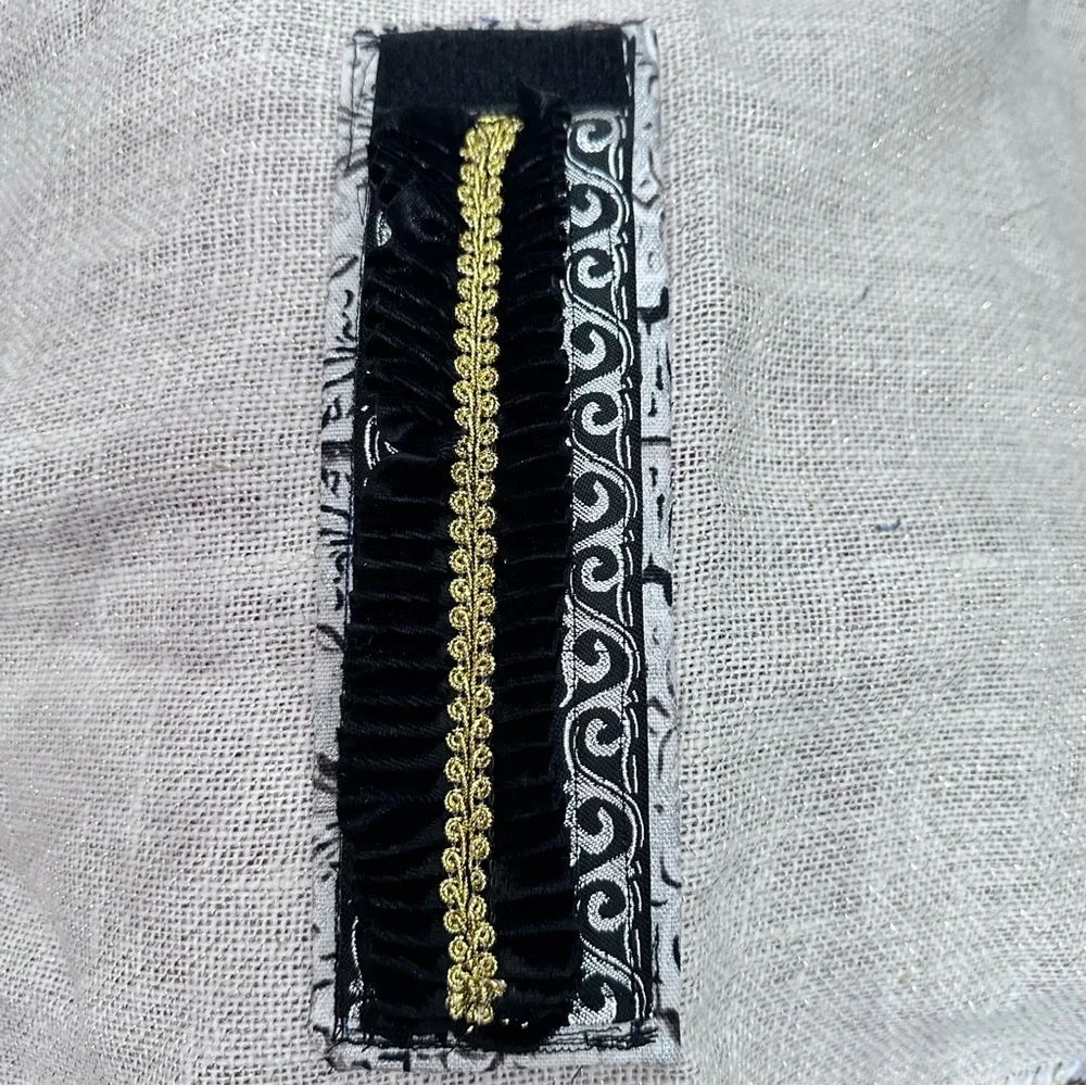 RUBYRUDI Cuff Bracelet Handcrafted OOAK Fabric Embellished Artisan Wearable Art